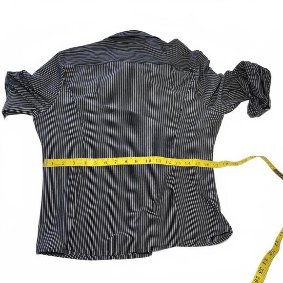 Express Women's XL Black and White Striped Button-Up Blouse - Picture 8 of 8